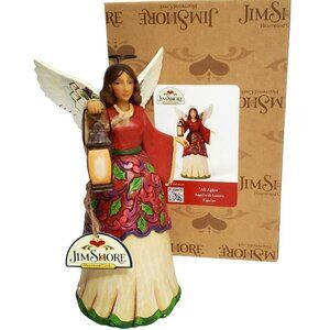 Jim Shore Christmas Angel All Aglow Lantern Holiday Decoration Heartwood 10"